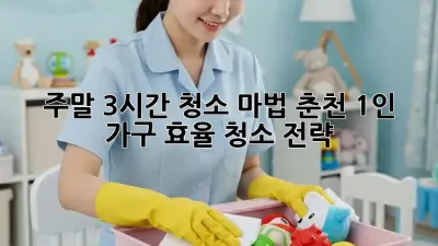 주말 3시간 청소 마법! 춘천 1인 가구 효율 청소 전략