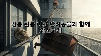 강릉 원룸 이사? 반려동물과 함께 안전하게!