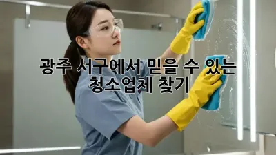 광주 서구에서 믿을 수 있는 청소업체 찾기